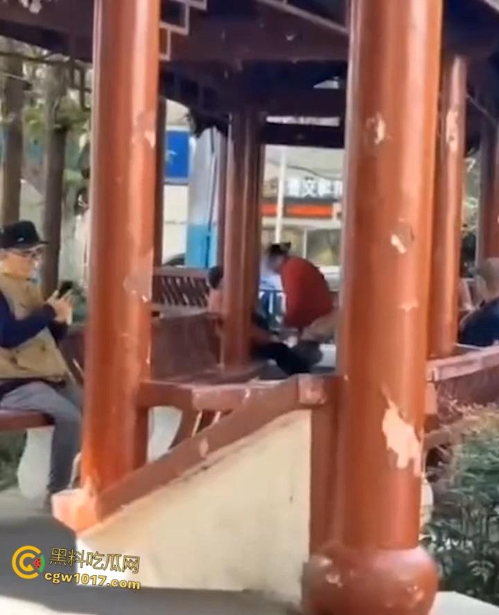 大白天凉亭活春宫,红衣大妈脱裤骑大爷,女上位啪啪响场面极其辣眼睛,大爷满脸春光,围观老头脸都红爆了 !-2