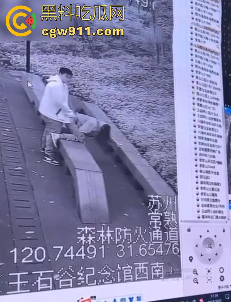 户外野战竟被森林监控拍下，常熟虞山森林防火指挥中心，大屏上演活春宫，这偷情真会找地方啊！-8